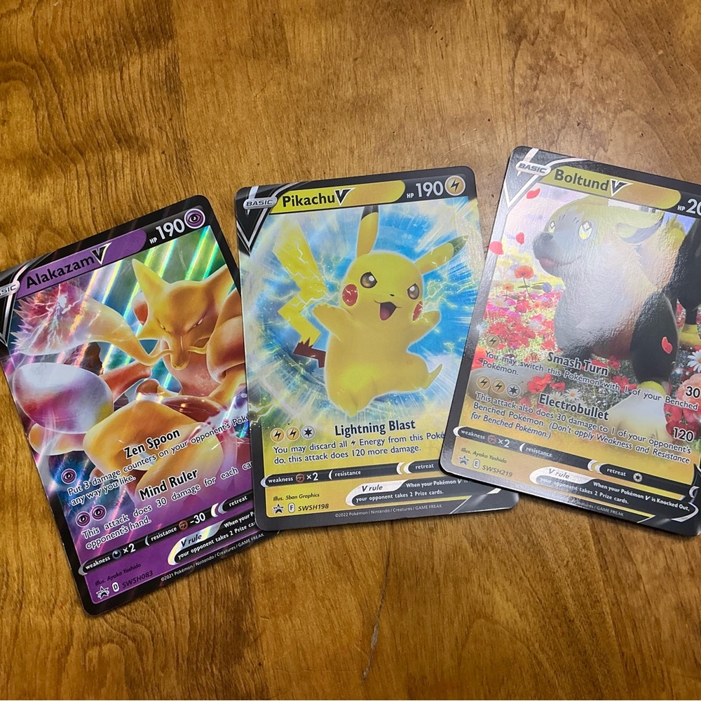 Pokemon Blue and Red Card Trio
